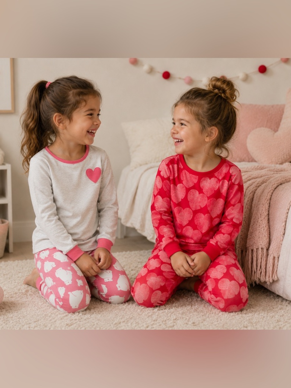 Carter’s Pajama  2 Sets 4 Pieces Cotton Soft Breathable Cozy Heart Print